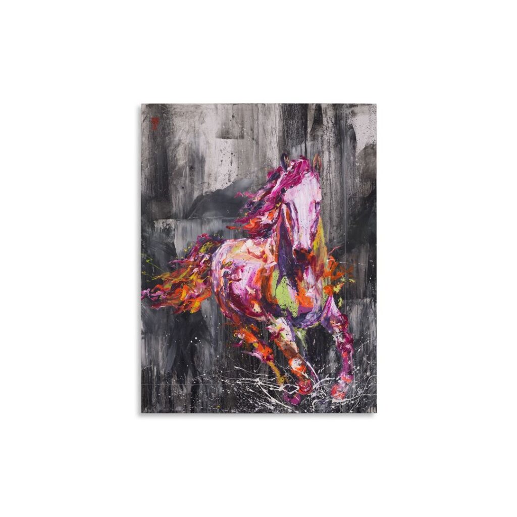 When facing challenges, not retreating is the path; When fear arises, remaining unshaken is the way. / ‘Orchid Horse and 1000 Waterfalls’ by Gabriel Wong